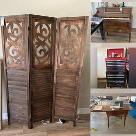 MaxSold Auction: This online auction features furniture such as dressers, chairs, twin headboard, bookcases, folding chairs, Singer sewing machine in table, corner desk, nightstand, sofa and others, rugs, clothing, accessories, vintage, American Girl, Cabbage Patch and other dolls, faux plants, wall art, linens, miniature china, candles, seasonal decor, crystalware, kitchenware, small kitchen appliances, office supplies, washer and dryer, lamps, tool chest, tools, hardware, home improvement supplies, Pottery Barn chandelier, fishing gear, yard tools, Lifetime basketball hoop and much more!