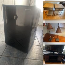 MaxSold Auction: This online auction features with various items such as TV Stand, Lamps, Single Side Table, Refrigerator, Leather Chair, Dresser, California King Bed.