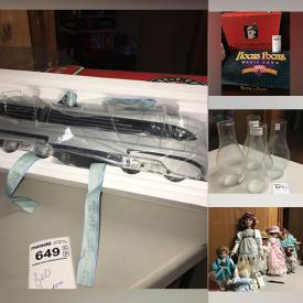 MaxSold Auction: This online auction features train magazines, model trains, dolls, kitchenware, sewing machines in case, canisters, glass hurricanes, glassware, baskets, accessories, wall art, chairs, board games, dollhouse kit, 1950s play kitchen, tools, lamps and much more!