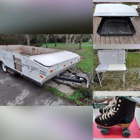 MaxSold Auction: This online auction features a utility trailer, recliner chair, camping kitchen, cabin tent, jewelry, puzzles, kitchenware, small kitchen appliances, toys, car roof storage bin, snowblower, office items, silverware, table linens, bags, electronics and much more!