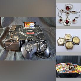 MaxSold Auction: This online auction features fishing gear, costume jewellery, art glass, carved wood pictures, Legos, watches, pocket watches, sterling silver jewellery, comics, Avon bottles, vintage bottles, printer, ambergris pendants, soapstone carving, medalta jugs, action figures, gemstone jewellery, vintage lighters, video game system, coins, commemorative coin sets, and much, much, more!!!