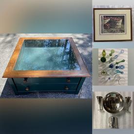 MaxSold Auction: This online auction features original art, Mikasa, furniture such as coffee tables, wood desk, rattan couch, and office chair, kitchenware, light fixtures, glassware, home decor, CDs, DVDs and much more!