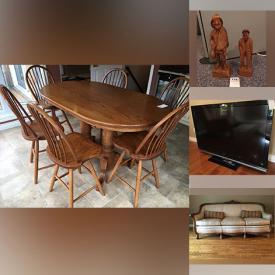 MaxSold Auction: This online auction features Victorian-style furniture, art pottery, BBQ grill, TV, soapstone carving, area rugs, men’s shoes, collector plates, folk art carvings, children’s books, stained glass shades, refrigerator, corner desk and much more!