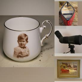 MaxSold Auction: This online auction features with various items such as Delphiniums, Brown Vase, Electric Guitar Case, Nova Craft Canoe, Glass Whiskey Decanter, Carry On Suitcase, Duane Ward Signed Baseball, Tea Cup, Antique Brown Suitcase,  White Ladies Desk, Silver Dollar, Canadian Coin Set, Violin, British Shillings and more.