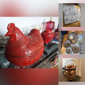 MaxSold Auction: This online auction features art glass, antique Chinese calligraphy brush, desk, office supplies, printer, live plants, area rugs, video game system & games, mini fridge, Shoji Japanese screens, AC unit, woven baskets, antique pottery, African collectibles, stained glass window, and much more!