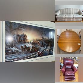 MaxSold Auction: This online auction features a snow thrower, lawn mower, oak table, artwork including a limited edition Terry Redlin numbered print with COA, rocking chairs, clocks, furniture, canes, a Sentry safe, glassware, jewelry and much more!