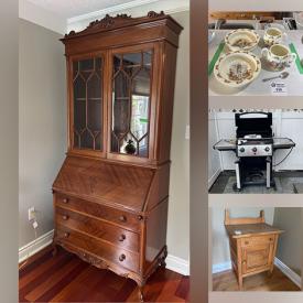 MaxSold Auction: This online auction features Royal Doulton, crystal ware, furniture such as Ethan Allen TV stand, Ethan Allen highboy dresser, games table, wood washstands, teak MCM side tables, and dressers, table lamps, glassware, ceramics, Persian rugs and much more!