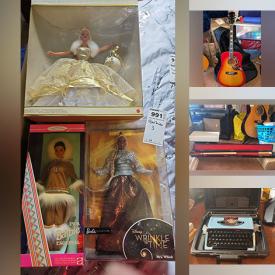 MaxSold Auction: This online auction features furniture such as a media stand, medical table, bed and others, Royal Doulton figurines, plush toys, Electrolux rug cleaner, I Love Lucy Barbies, Thomas Kinkade and other decorative plates, Fender guitar, pool cue, typewriter, mobility aids, Singer sewing machine, dress hats, jewelry and more!