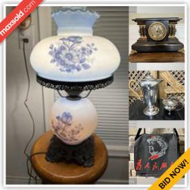 MaxSold Auction: This online auction features antique wood masks, wood sculptures, antique mantel clock, teacup/saucer sets, crystal vase, jewelry, ErHu, Asian teapot, porcelain decorative plates, vintage fireplace frame, Asian antique paintings, coins and much more!