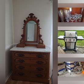 MaxSold Auction: This online auction features Sony Bravia TV, Royal Doulton, Goebel, Beswick, crystalware, furniture such as Sumerton dresser, king-size bed, display cabinet, antique dresser and armchairs, lamps, framed wall art, clothing, small kitchen appliances, storage bins and much more!