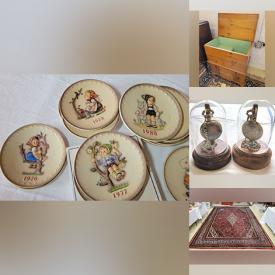 MaxSold Auction: This online auction features vintage dolls, antique irons, vintage lunch boxes, art glass, Hummel annual plates, vintage dry sink, dollhouse furnishings, Blue Willow dinnerware, pocket watches, depression glass, perfume bottles, lighthouses, art pottery, antique books, collector plates and much more!