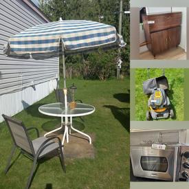 MaxSold Auction: This online auction features furniture such as a patio set, bedside tables, MCM sofa, china cabinet, loveseat and others, cordless lawnmower, camping goods, cat items, yard tools, vintage Lego, Cub Cadet lawnmower, herb garden, nesting hampers, clothing, kitchenware, small kitchen appliances, office supplies, Brother sewing machine, linens, accessories, clothing, Nintendo DS and much more!