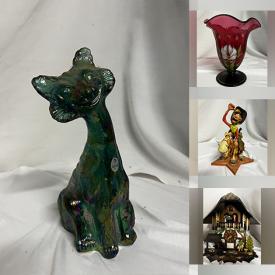 MaxSold Auction: This online auction features Fenton glass, art glass, vintage perfume bottle, Disney collectibles, cuckoo clock, milk glass collection, vintage thimbles, art pottery, vintage fishing gear, binoculars, MCM tubular chairs, vinyl records, vintage cameras, comics, children’s books and much more!