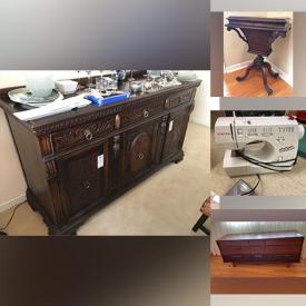MaxSold Auction: This online auction features furniture such as a desk, patio chairs, coffee table, Klaussner couch, tea cart, electric recliner, antique bed, toolbox, wicker chair, washstand, dresser and others, Mikasa china, kitchenware, small kitchen appliances, mobility and home health aids, exercise equipment, dolly, tools, wall art, crocks, rug cleaner, sewing machine, rugs, seasonal decor, games, South Ontarian memorabilia and much more!