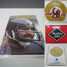 MaxSold Auction: This online auction features metal signs, sports trading cards, Hess trucks, sports collectibles, Barbara Cartland books, novelty planters, comic books, coins, bank notes, sports equipment, car glass bottles, 3D pictures, toys, art glass, jewelry, children’s books and much more!