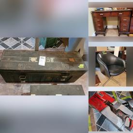 MaxSold Auction: This online auction features furniture such as Honderich desk, shelving units, folding chairs, office chairs, and wood dresser, camping gear, hardware, vacuums, books, holiday decor, vintage radios, office supplies, Brother printer, tools, bar fridges, bakeware, Cuisinart BBQ and much more!