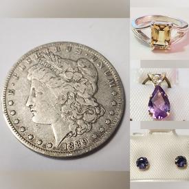 MaxSold Auction: This online auction features silver jewelry, silver coins & mini bars, gemstone jewelry, loose gemstones such as amethyst, sapphires, quartz, rubies, emeralds, diamonds, moonstones, peridots and much more!