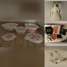 MaxSold Auction: This online auction features small kitchen appliances, vintage Pyrex, collectible plates, upright freezer, new desktop scanners, Holiday houses, vintage Kaiser flower candelabra, vintage Dresden, Lenox vases, bike, portable AC units, TV, sewing machine, cameras, pet products, vacuums and much more!