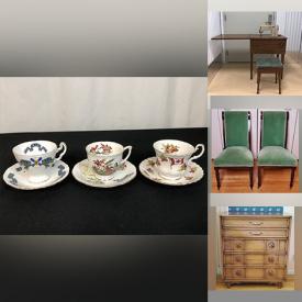 MaxSold Auction: This online auction features furniture such as a filing cabinet, vintage chest, pine bedframes, side tables, accent chairs, loveseat, Victorian chairs, hide-a-bed loveseat and others, Robert Bateman print and other wall art, jewelry, vintage pennants, currency, Lladro, vintage girl guide badges, Royal Copenhagen, Royal Doulton and other china, Lusterware, ceramics, vintage brassware, vintage sewing patterns, crystalware, Hummels, electronics, vintage Brother sewing machine and much more!