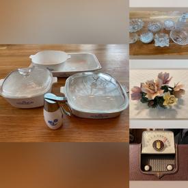 MaxSold Auction: This online auction features milk glass, depression glass, iridescent glass, ashtrays, collectible plates, nesting dolls, small kitchen appliances, TV, salt & pepper shakers, Annalee dolls, Snowbabies, Chinese Embroidered Art, BBQ grill, ginger jars, exercise equipment, craft supplies, yard tools and much more!