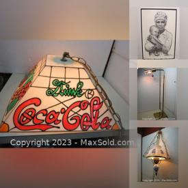 MaxSold Auction: This online auction features framed artwork, costume jewelry, vintage glassware, light fixtures, pottery, cookware, knitting, crochet and craft patterns, silver plate, vintage hardware, hand tools and much more!