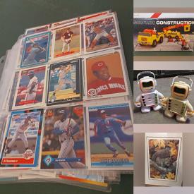 MaxSold Auction: This online auction includes sports trading cards, framed artwork, vintage toys, lamps, home decor, sports equipment, DVDs, Kenwood stereo, glassware, and more!