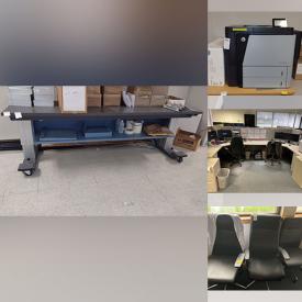 MaxSold Auction: This online auction features furniture such as filing cabinets, reception desk, office chairs, office suites, workstations, shelving units, Pitney Bowes power lift tables and others, monitors, TV, refrigerators, office equipment, office supplies, kitchenware, fans, plastic mats, networking rack and much more!