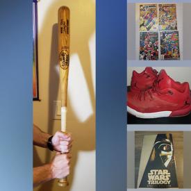 MaxSold Auction: This online auction contains Sport memorabilia, Star Wars memorabilia, Nike/ Jordan shoes/jacket, Classic Comics, Appliances, Jewelry, PS2 games, Fragrance Set, Vintage VHS taps, Vintage Vinyl and much more.