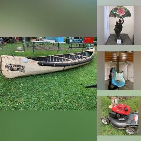 MaxSold Auction: This online auction features rattan furniture, lawnmower, canoe, guitar & amp, yard tools, kayak, construction heater, central vacuum, camping gear, massage table, vintage snowshoes, golf clubs, trolling motor, sports equipment, mini fridge, power & hand tools, live trees and much more!