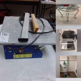 MaxSold Auction: This online auction features a demilune table base, cameras, power tools, hand tools, Greenworks snow shovel, lawn tools, Samsung movie camera, electronics, electric musical instruments, DVD recorded, clocks, dart boards, mixer base, sewing machines, light fixtures, weights and much more!