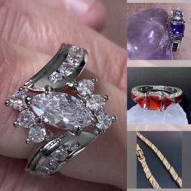 MaxSold Auction: This online auction features new sterling silver/gemstone rings, gold-tone necklaces, vintage Avon necklaces, costume jewelry, jewelry holders, charms and much more!