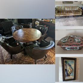 MaxSold Auction: This online auction features wooden sculpture, area rugs, secretary desk, art glass, office supplies, cloisonne dishes, horse medallions, hide-a-bed sofa, teak bookcase, barrel back chairs, Waterford crystal, pewter serving pieces, small kitchen appliances, portable AC unit, Mexican pottery pitcher,  costume jewelry, stereo components, 4 poster beds, printers, bike, TV,  and much more!!