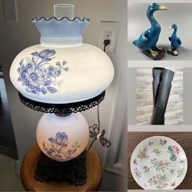 MaxSold Auction: This online auction features Chinese porcelain plates, antique tools, antique table lamp, vintage Imari plates, teacup/saucer sets, monitor screens, Buddha statues, jewelry, antique Gisha fans, jade items, framed wall art and much more!