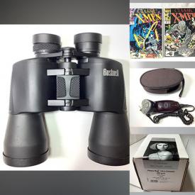 MaxSold Auction: This online auction features binoculars, cell phone accessories, comic books, coins, workout clothing, camera cases, computer parts, new items such as sunglasses, beauty products, toys, uniforms and much more!