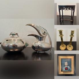 MaxSold Auction: This online auction features sterling silver, dishware, art glass, lamps, wall art, credenza, side tables, copperware, wingback chair, antique chairs, sleeper couch and much more!