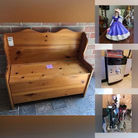 MaxSold Auction: This online auction features a wood tea cart, coffee tables, Precious Moments figurines, Hummels, Royal Doulton Figurines, servingware, crystal glasses, cookbooks and much more!