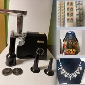 MaxSold Auction: This online auction features small kitchen appliances, stamps, fossils, geodes, vintage typewriter, DVDs, laserdiscs, Star Wars collectibles, costume jewelry, comics and much more!