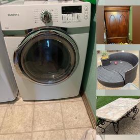 MaxSold Auction: This online auction features washer, dryer, BBQ grill, refrigerator, dishwasher, armoires, L-shaped desk, microwave and much more!