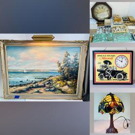 MaxSold Auction: This online auction features Frederick Varley print, vintage Chinese carpets, Lladro figurine, Legos, wooden train set, Boyds Bears, coins, banknotes, Pokemon cards, vintage clock & watch parts, art pottery, stamps, stained glass lamp, antique books, vintage china bouquets, sports trading cards and much more!