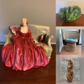 MaxSold Auction: This online auction features Royal Doulton figurine, Wedgwood pot, art glass, Indigenous soapstone carving, decorative plates, area rugs, display cabinets, vintage toys, coins, original artwork, inflatable bed, TV, vinyl records, vintage oil lamps, watches and much more!