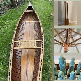 MaxSold Auction: This online auction features 16’ Peterborough Lake Queen cedar strip canoe, teak outdoor umbrella, vintage game sets, planters, wool blankets and much more!