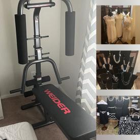 MaxSold Auction: This online auction features ladies clothing, costume jewelry, ladies purses, jewelry, storage, wall art, fitness bike, chairs, bedding and much more!