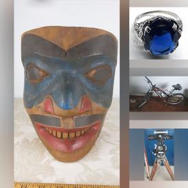 MaxSold Auction: This online auction features Indigenous masks, gemstone jewelry, bikes, trolling engine, original artwork, artworks, art pottery, art glass, Royal Doulton figurine, teacup/saucer sets, vintage movie poster, vintage books, Inuit carving, cookie jar, collector plates, sports trading cards and much more!