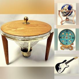 MaxSold Auction: This online auction features silver & gold jewelry, coins, watches, vintage African masks, art glass, art pottery, vintage crystal decanters, vintage children’s books, camera lenses, amplifier pedals, antique cloisonne vases, soapstone carvings, guitars, stereo components and much more!