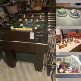 MaxSold Auction: This online auction includes furniture such as child’s wicker chairs, dining chairs,piano bench, utility cabinet, dressers, nightstands, vintage armoire, foosball tables and others, upright freezer, coffee urn, books, silverware, Royal Albert, Crown Trent, Radfords, Staffordshire and other china, samovar, servingware, decor, bowling balls, original art, dolls, wall art, Euro-Pro steam press, lamps, luggage, Ikea cabinet hardware, fames and much more! 