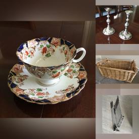 MaxSold Auction: This online auction features teacup/saucer sets, printer, games, biking apparel, golf clubs, small kitchen appliances, watch, fitness gear, power tools, pet products, yarn, bar stools, sports trading cards, rattan chairs and much more!