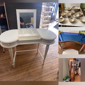 MaxSold Auction: This online auction features furniture such as a vanity table, Black Jack table, curio cabinet, tables and others, china, silver plated items, puzzles and games, electronics, PS4 console, Hallmark ornaments, CDs, Portfolio lighting, school supplies, Mikasa candlestick holders, jewelry displays, wall mantle, VHS, vintage Corningware, squirrel bookends, small kitchen appliances and much more!