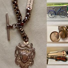 MaxSold Auction: This online auction features Schwinn bicycle, stereo system, pocket watches, costume jewelry, CDs, barware, PenDelfin decor, vintage Martha Washington sewing cabinets, fine china, stamp albums, dishware, and more!