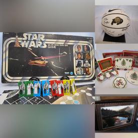 MaxSold Auction: This online auction features Star Wars collectibles, sports trading cards, Mikasa crystal vases, sports collectibles, Longaberger baskets, Lladro bells, Asian art, small kitchen appliances, pewter figurines, jewelry, area rug, sewing supplies, trinket boxes, fishing gear and much more!