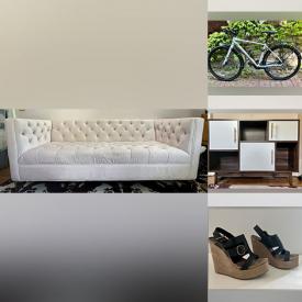 MaxSold Auction: This online auction features furniture such as a tufted sofa, walnut display cabinet and others, cushions, crystal skull candleholders, nesting dolls and other decor, 2021 Escape bike, shoes, clothing, records, crochet cacti and much more!